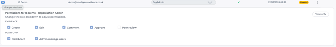 New users permissions expander