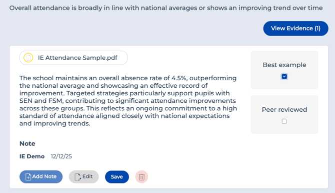 Review Evidence and flag