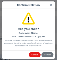 confirm deletion